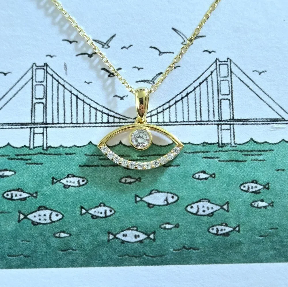 Fancy Silver🤍 Evil Eye🧿 Pendant Necklace